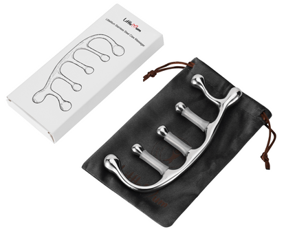 Claw palm massage tool grips for broad and focused pressure