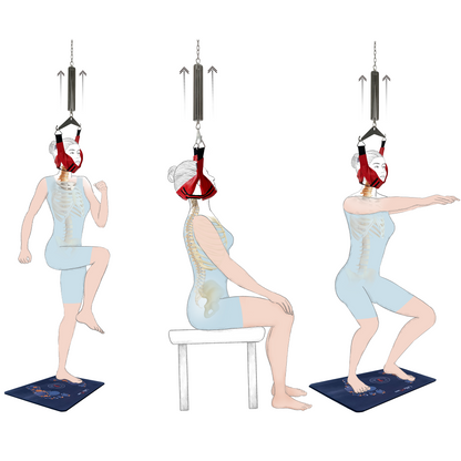 Seated cervical traction position with adjustable extension springs