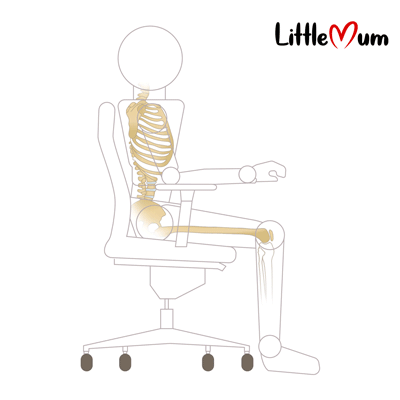 Using a seated back massager during desk work