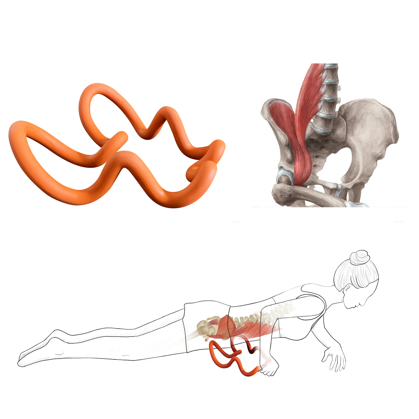 Psoas and hip flexor deep tissue massage position